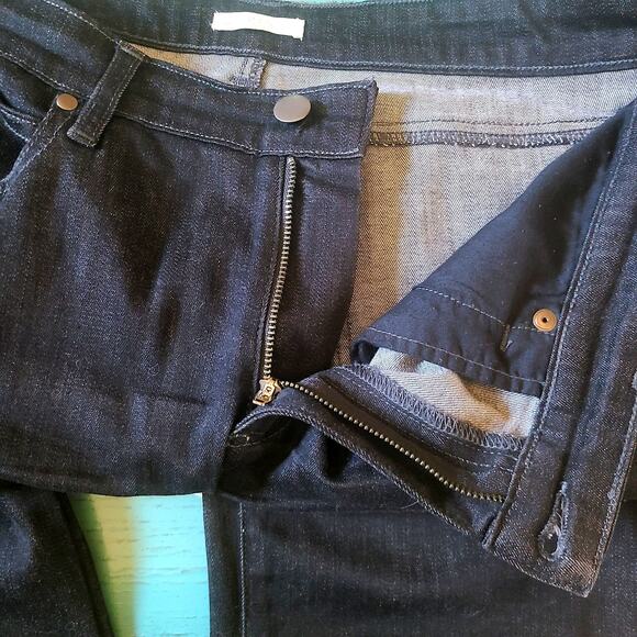 Eileen Fisher Black Organic Cotton Stretch Boot Cut 5 Pocket Jeans 12P - Picture 5 of 9